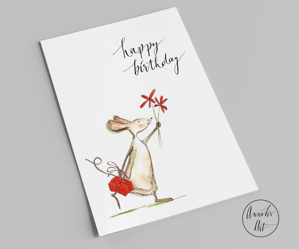 Geburtstagskarte Happy Birthday Maus