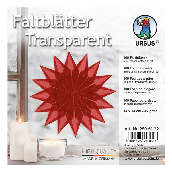 Transparentpapier Faltblätter rot