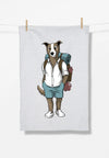 Geschirrtuch Hund Backpacker