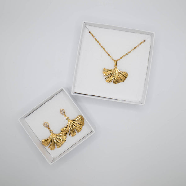 Ohrstecker Ginkgo Zirkonia