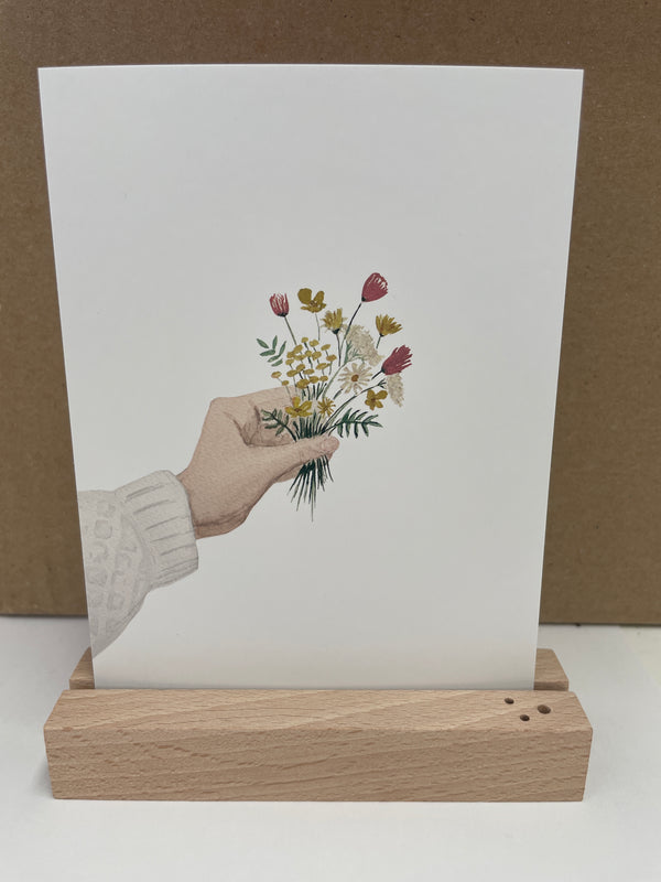 Postkarte Blumenhand
