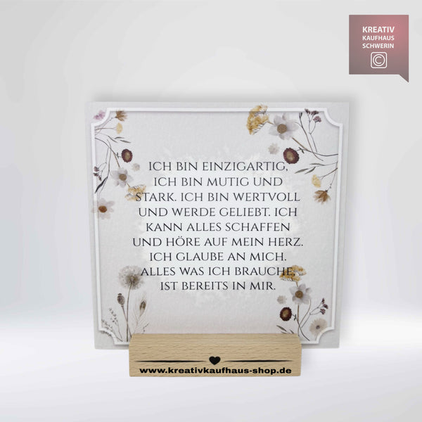 Schild mit Aufsteller "Ich bin wertvoll"