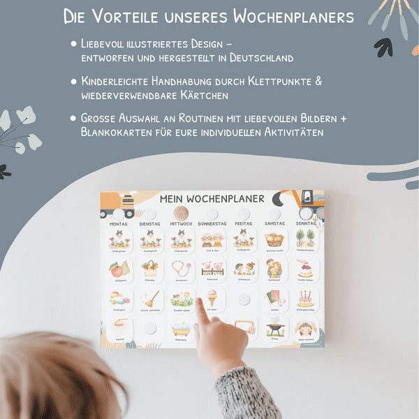 Wochenplaner für Kids im Bagger Design