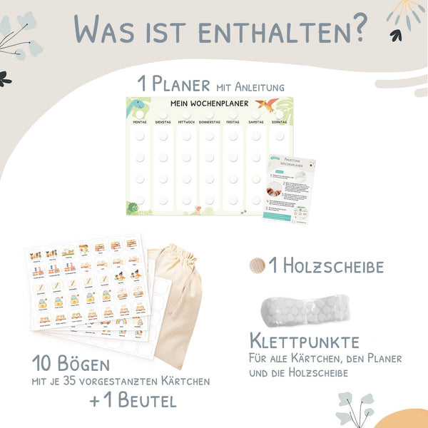 Wochenplaner für Kids im Dino Design