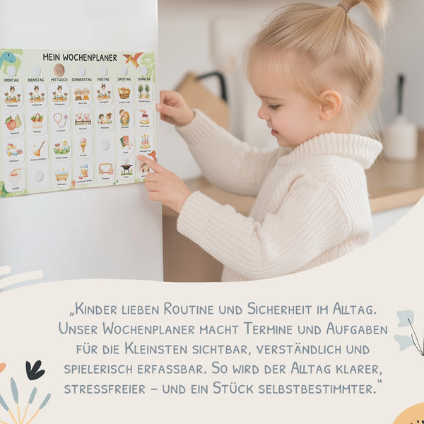 Wochenplaner für Kids im Dino Design