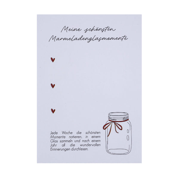 Notizblock Marmeladenglasmomente