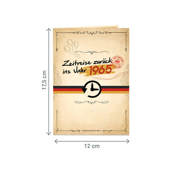 60. zurück ins Jahr 1965 Pop-Up Karte