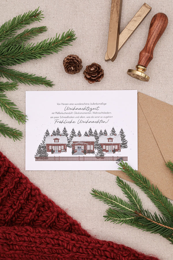 Postkarte Bullerbumäßige Weihnachtszeit
