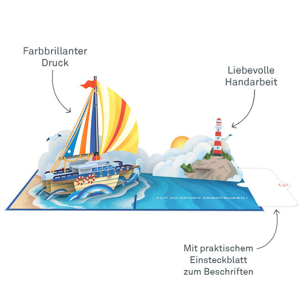 Segelschiff Auf zu neuen Abenteuern Pop-Up