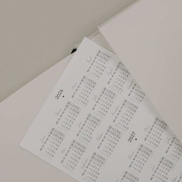 Undatierter Terminkalender Eulenschnitt