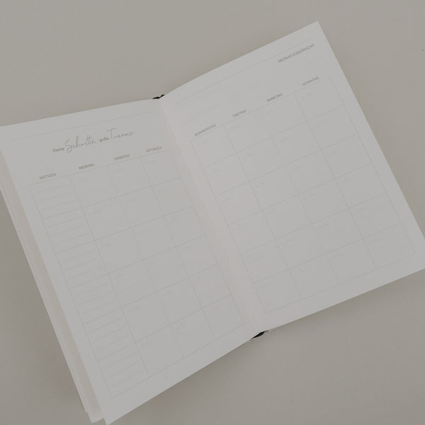 Undatierter Terminkalender Eulenschnitt