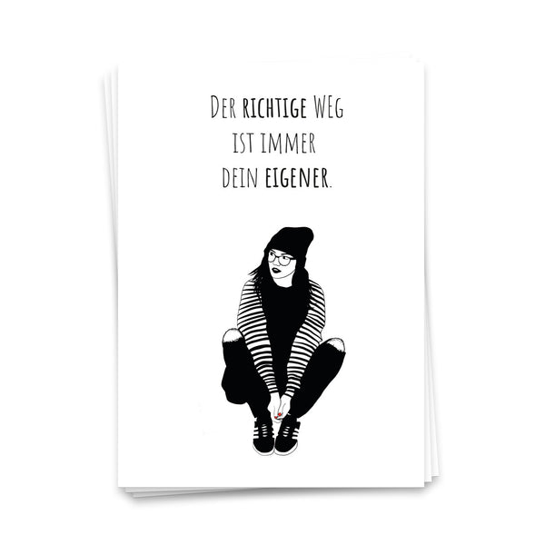 Postkarte Der richtige Weg ist immer Dein eigener