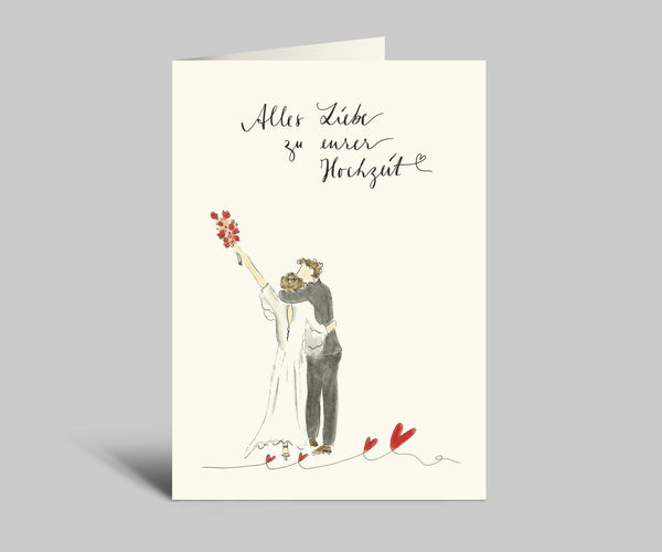 Hochzeitskarte Alles Liebe zu eurer Hochzeit | Klappkarte