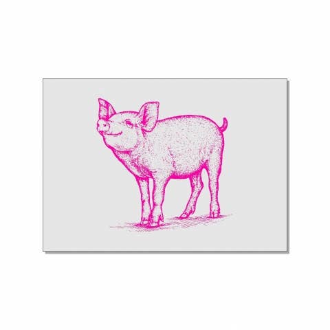 Postkarte pinkes Schweinchen