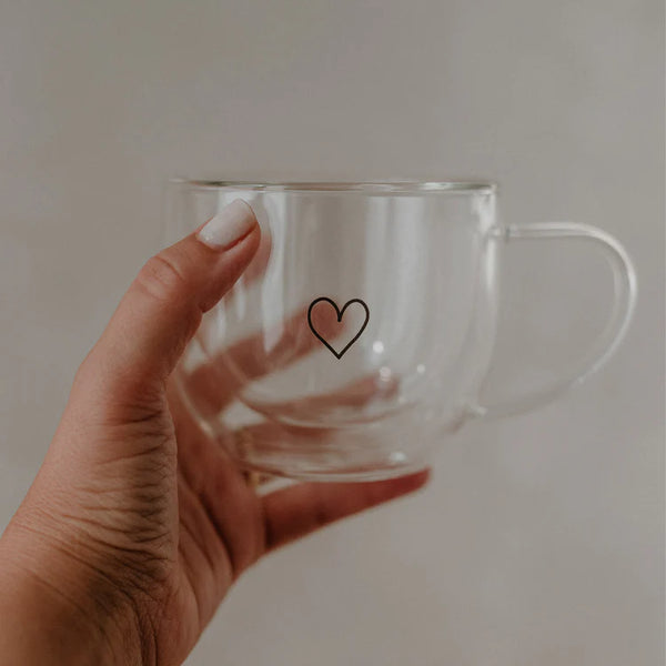 doppelwandige Herztasse