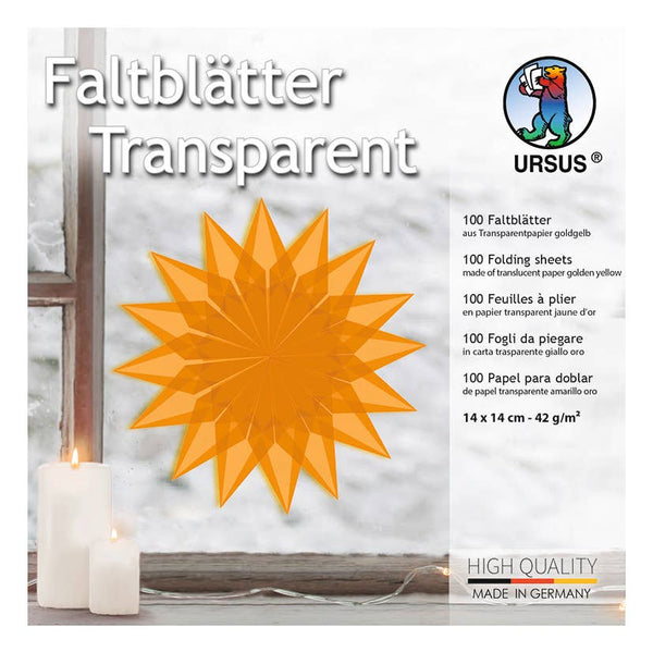 Transparentpapier Faltblätter gelb