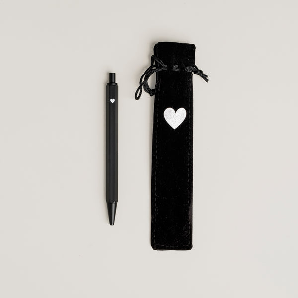 Kugelschreiber schwarz Herz