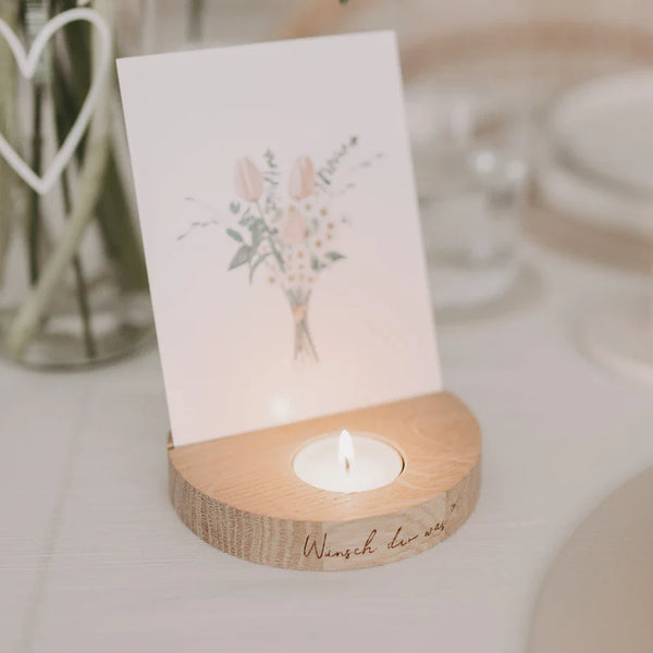 Teelicht Kartenhalter Wünsch Dir was