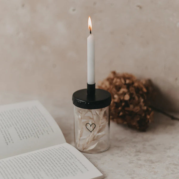 Kerzenhalter für unsere Minigläser - Herzrand