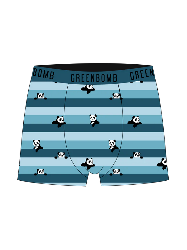 nachhaltige Boxershorts Panda Stripes