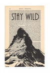 Stay Wild - Vintage Book Page - Wanderlust Art Print