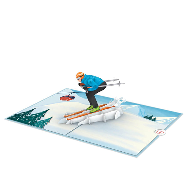 Skifahrer Pop-Up Karte