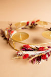 Weihnachten Adventskranz Stumpenkerzenhalter Gold Rund
