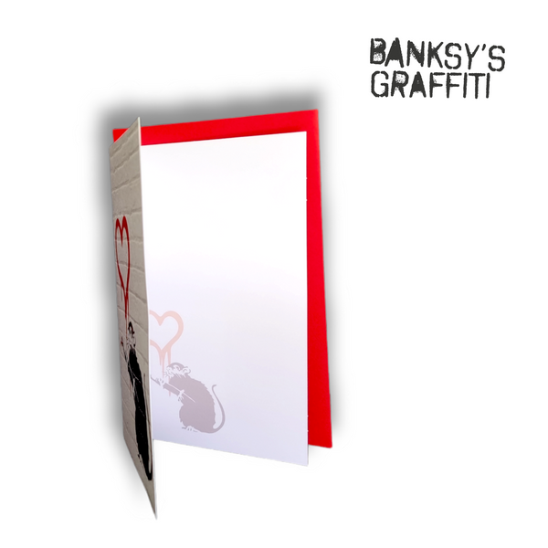 Banksy Klappkarte - Love Rat