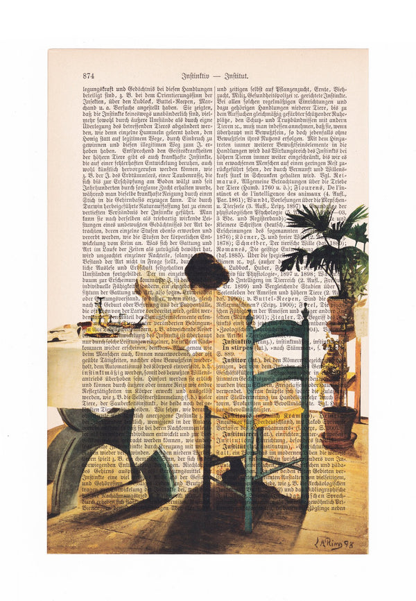 At Breakfast - Laurits Andersen Ring - Vintage Book Page Art Print