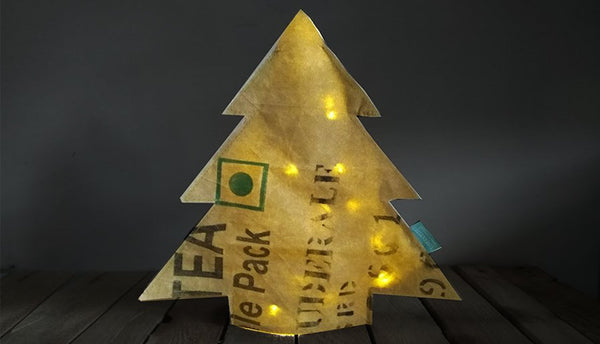 Tannenvase aus recycling Teebeuteln